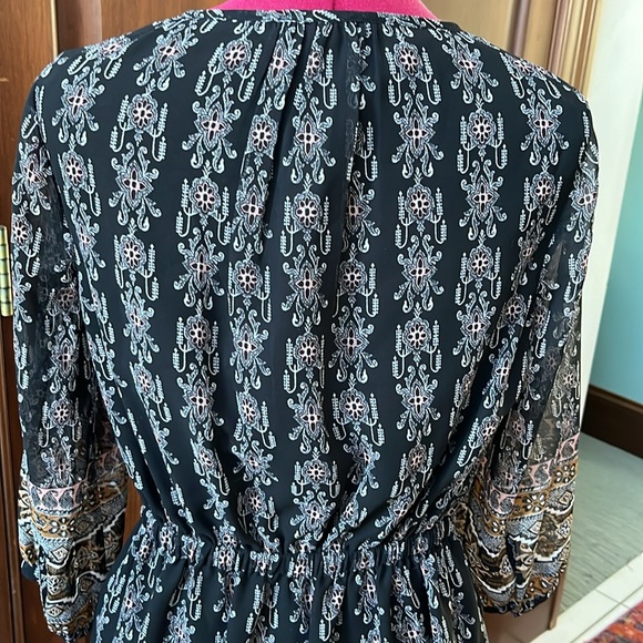 Madewell  Boho dress  peasant style lace up V front  elastic waist  Size 2 NWOT - Picture 8 of 12